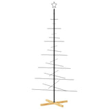 Kerstdecoratie Kerstboom Met Houten Basis Metaal Zwart Zwart