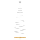 Kerstdecoratie Kerstboom Met Houten Basis Metaal Zwart Zwart
