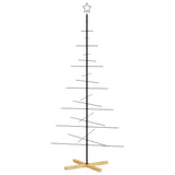 Kerstdecoratie Kerstboom Met Houten Basis Metaal Zwart Zwart