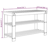 Schoenenrek 3-Laags 70X27,5X45 Cm Bamboe