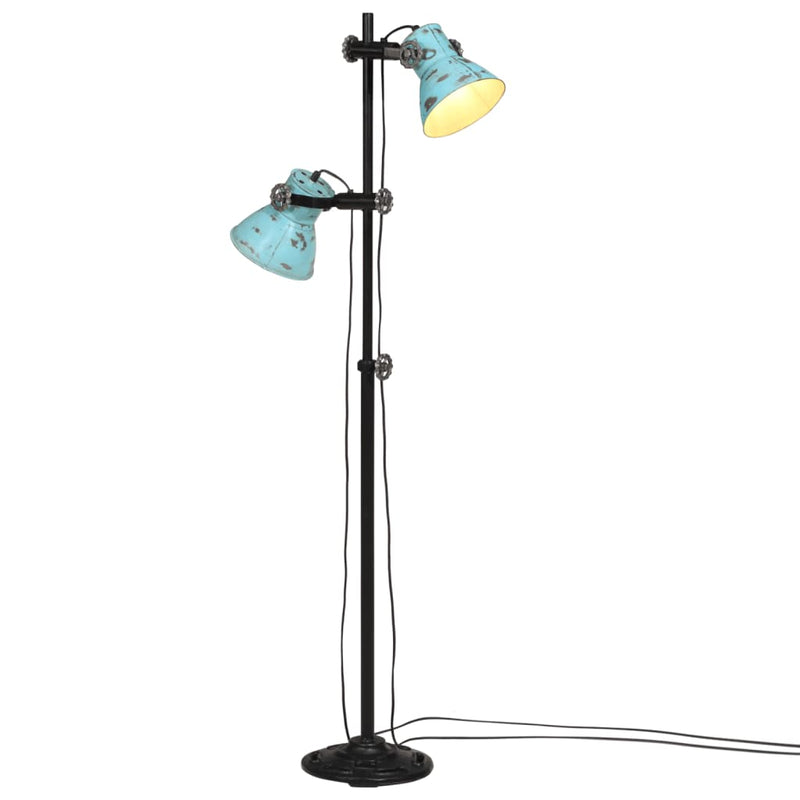 Vloerlamp Met 2 Lampenkappen E27 Gietijzer Kleurig