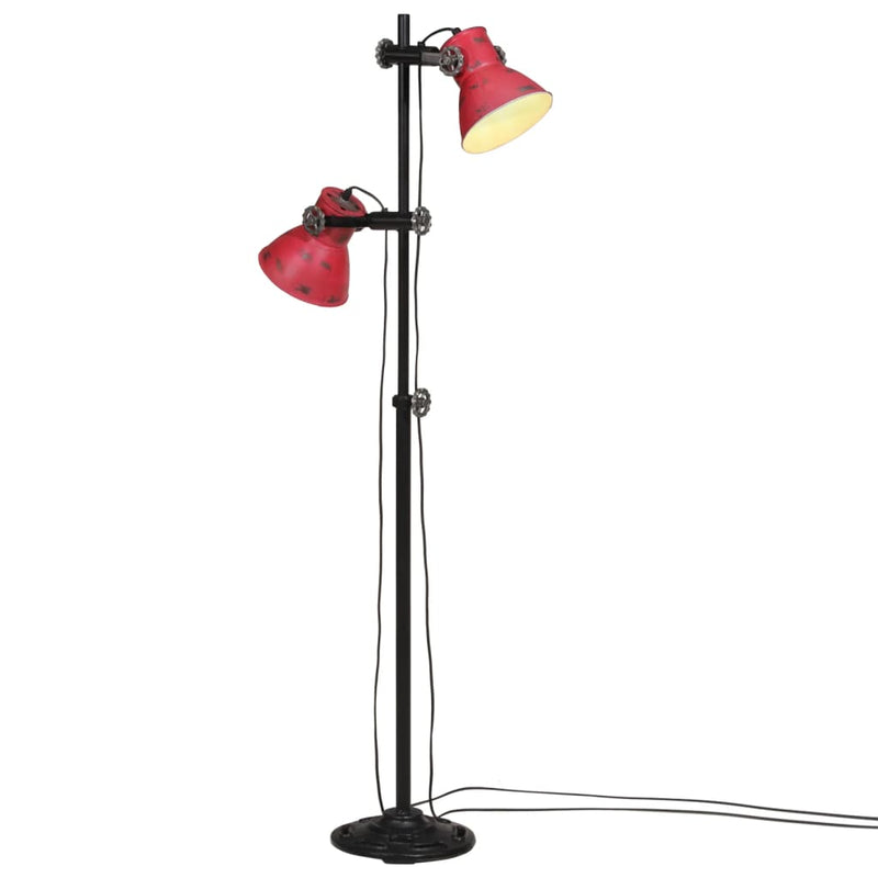Vloerlamp Met 2 Lampenkappen E27 Gietijzer Kleurig