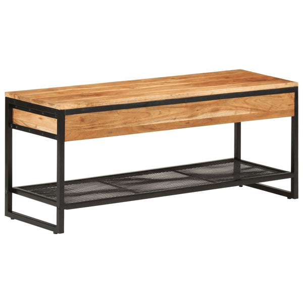 Schoenenbankje 110X35X45 Cm Massief Acaciahout En Ijzer Betongrijs