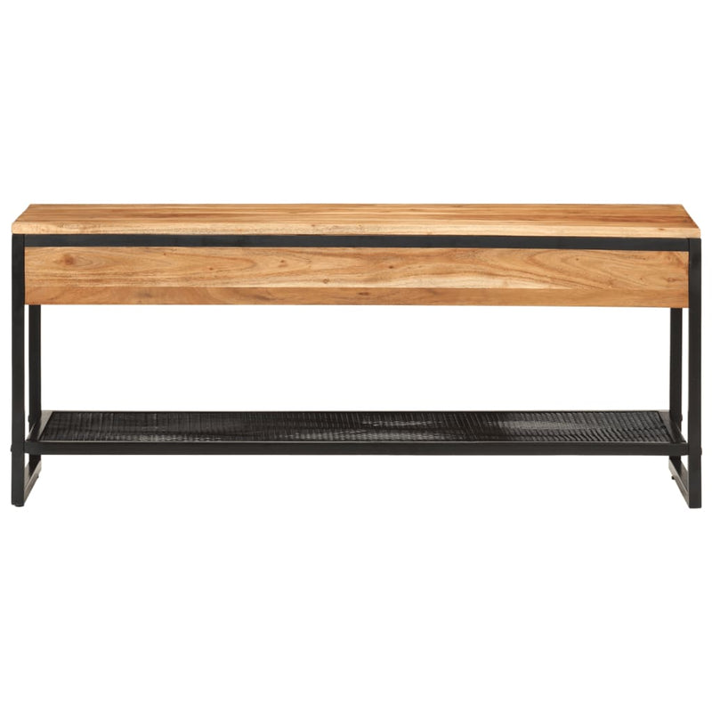 Schoenenbankje 110X35X45 Cm Massief Acaciahout En Ijzer Betongrijs