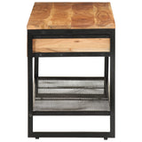 Schoenenbankje 110X35X45 Cm Massief Acaciahout En Ijzer Betongrijs