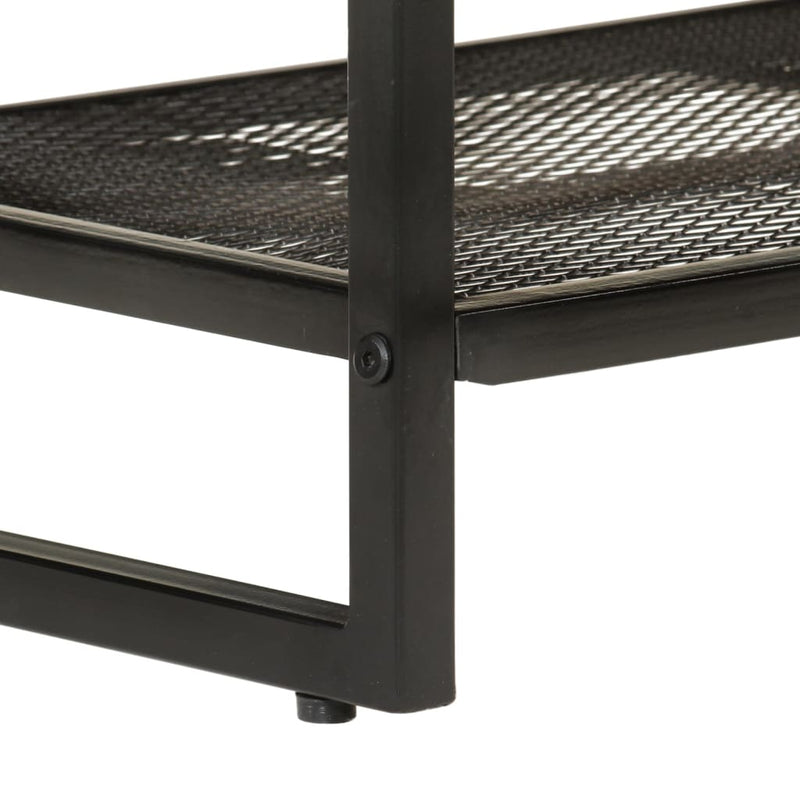 Schoenenbankje 110X35X45 Cm Massief Acaciahout En Ijzer Betongrijs