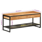 Schoenenbankje 110X35X45 Cm Massief Acaciahout En Ijzer Betongrijs