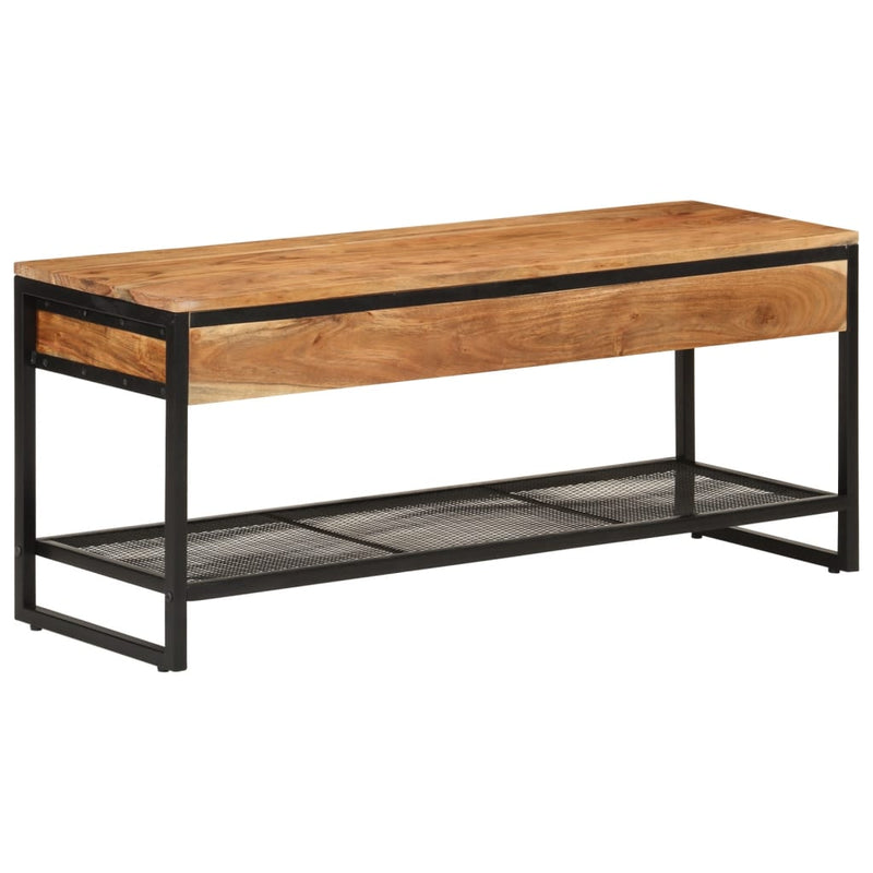 Schoenenbankje 110X35X45 Cm Massief Acaciahout En Ijzer Betongrijs