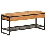 Schoenenbankje 110X35X45 Cm Massief Acaciahout En Ijzer Betongrijs