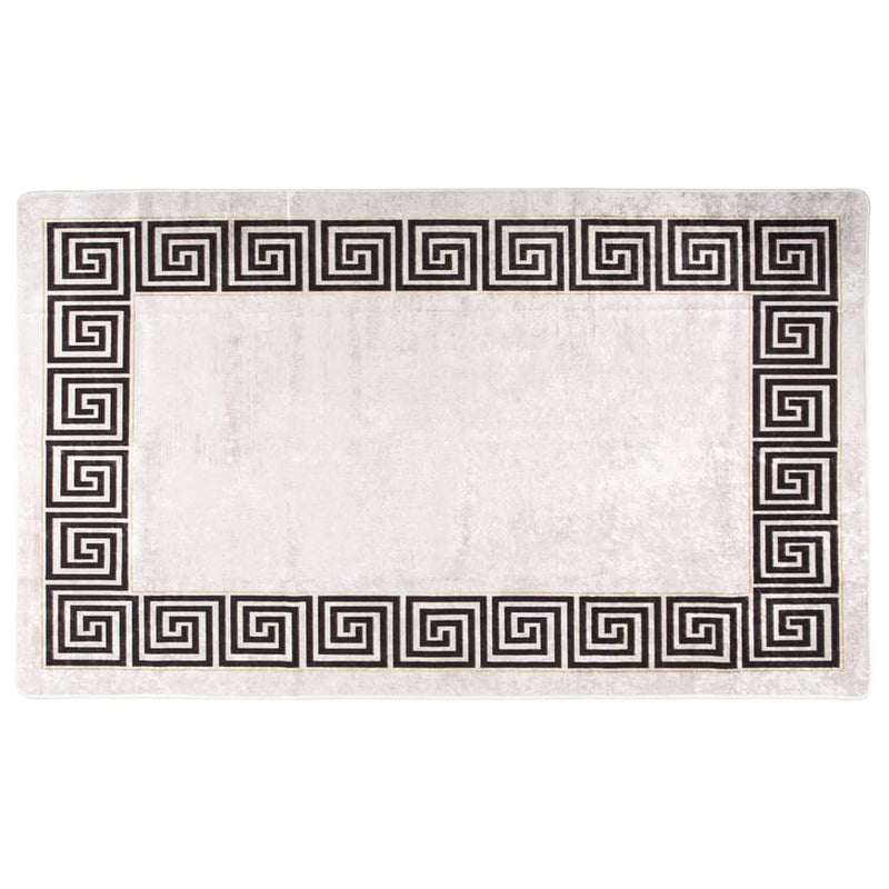 Vloerkleed Wasbaar Anti-Slip Licht Beige En Zwart