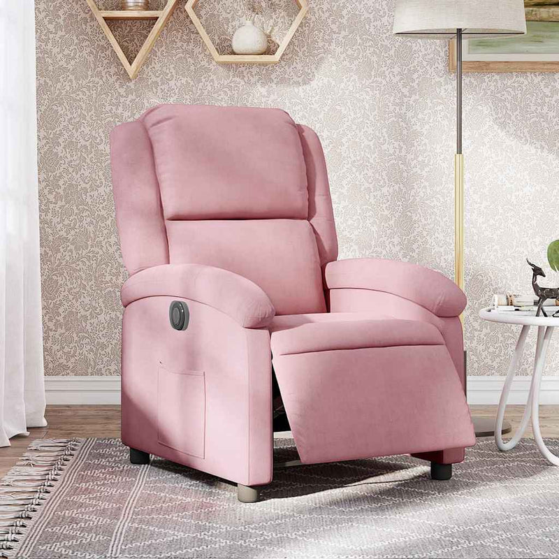 Fauteuil Elektrisch Fluweel Roze
