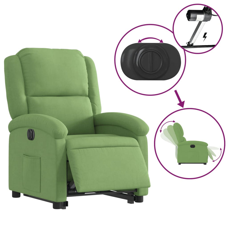 Sta-Opstoel Fluweel Lichtgroen