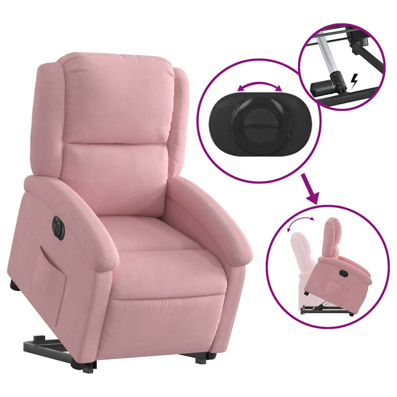Sta-Op-Stoel Fluweel Roze