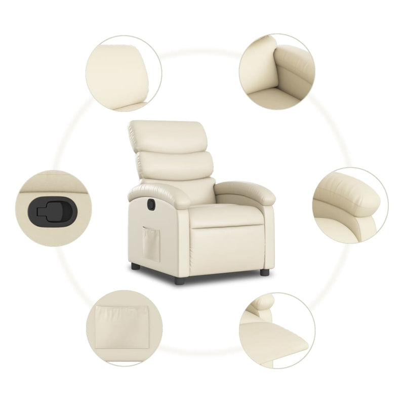 Relaxfauteuil Kunstleer Crème