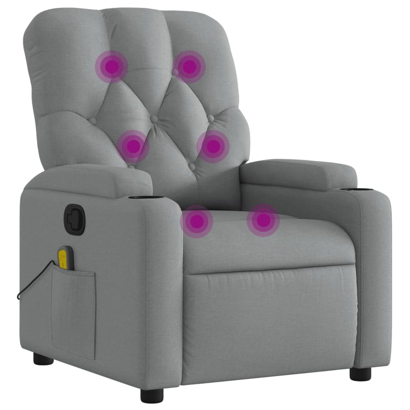 Massagestoel Met Lichtgrijze Stof