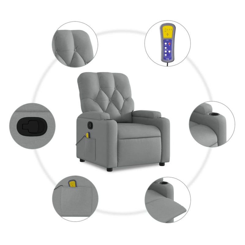 Massagestoel Met Lichtgrijze Stof