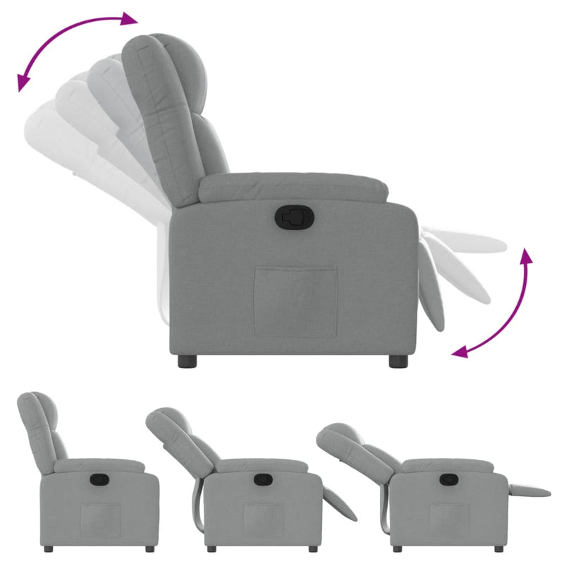 Relaxfauteuil Lichtgrijze Stof Lichtgrijs