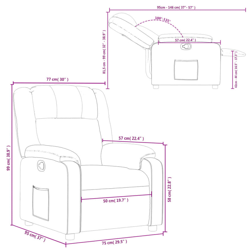 Relaxfauteuil Donkergrijze Stof Donkergrijs