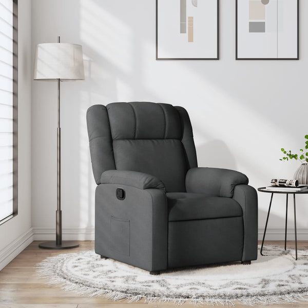 Relaxfauteuil Donkergrijze Stof Donkergrijs