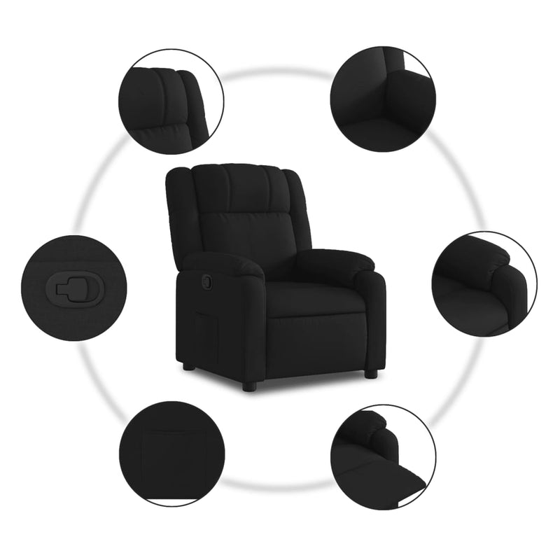 Relaxfauteuil E Stof Zwart