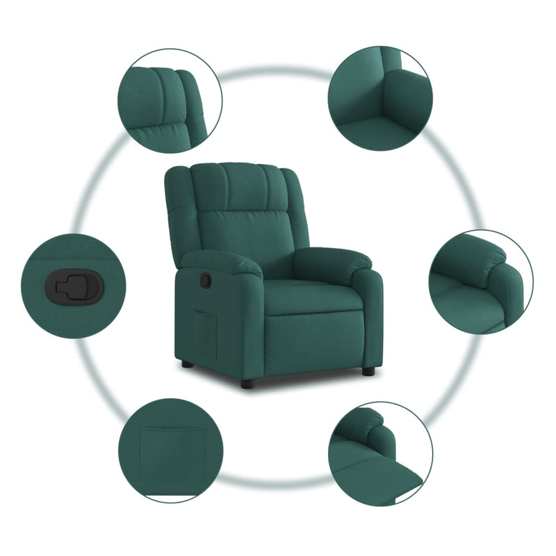 Relaxfauteuil E Stof Donkergroen