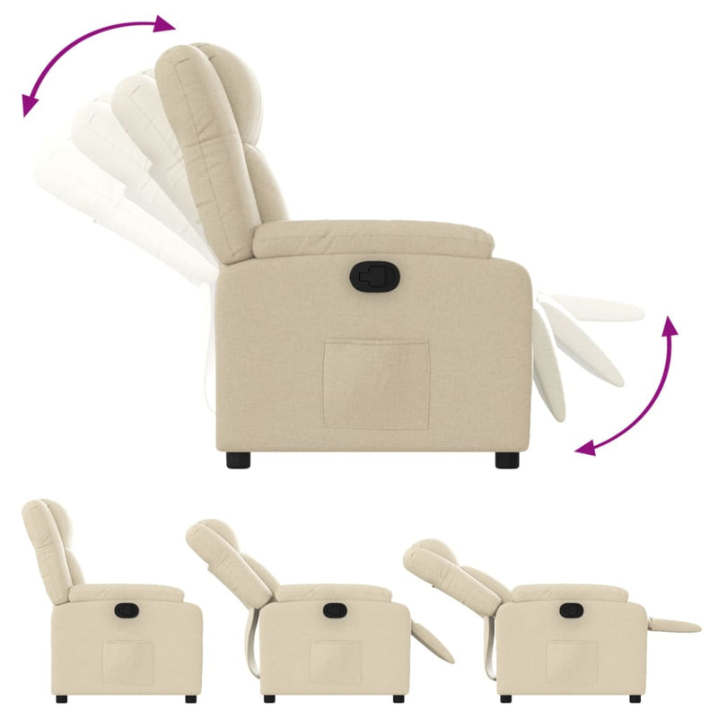 Relaxfauteuil Stof Crème