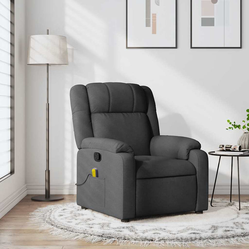 Relaxfauteuil Donkergrijze Stof Donkergrijs
