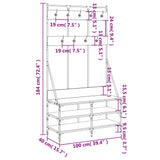 Kledingrek Met Schoenenrek 100X40X184 Cm
