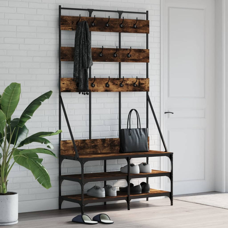 Kledingrek Met Schoenenrek 100X40X184Cm Eikenkleur