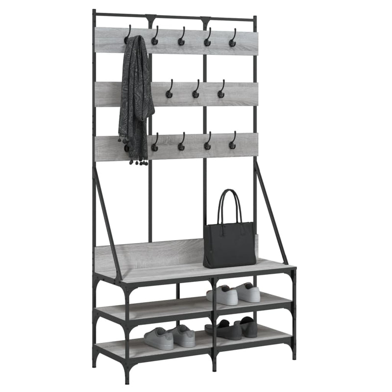 Kledingrek Met Schoenenrek 100X40X184Cm Eikenkleur