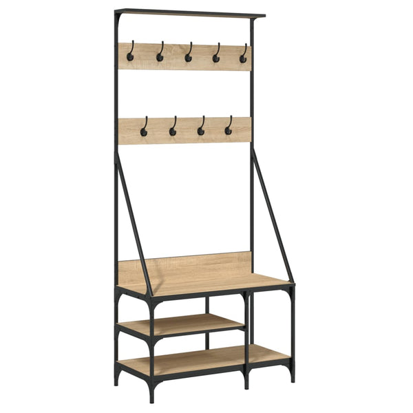 Kledingrek Met Schoenenrek 80X40X184 Cm Kleurig