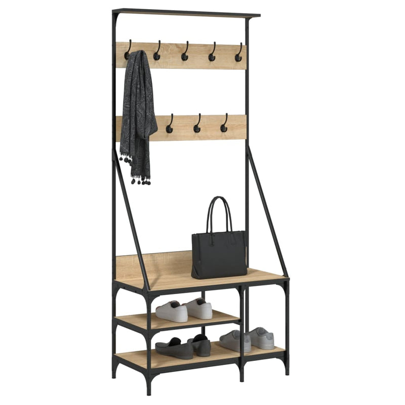 Kledingrek Met Schoenenrek 80X40X184 Cm Kleurig