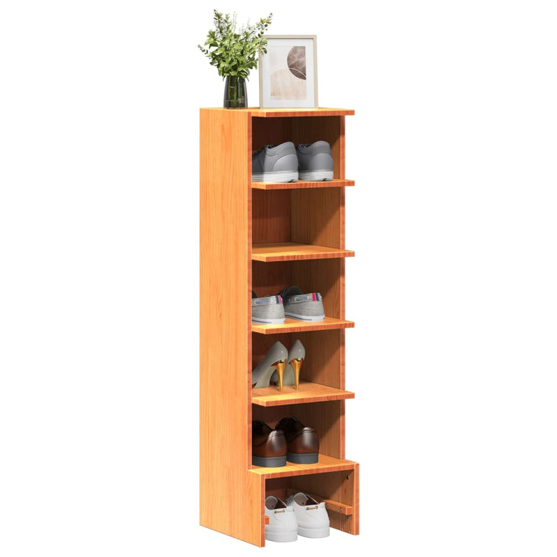 Schoenenkast 28X30X104 Cm Massief Grenenhout Was