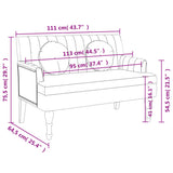 Bankje Met Kussens 113X64,5X75,5 Cm Stof