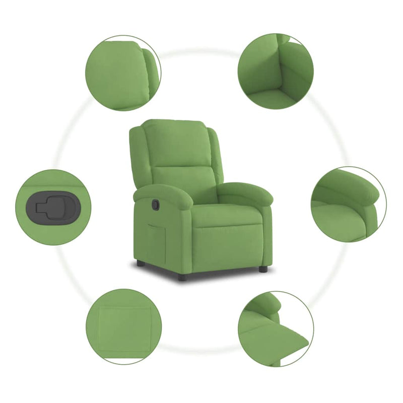 Fauteuil Verstelbaar Fluweel Lichtgroen