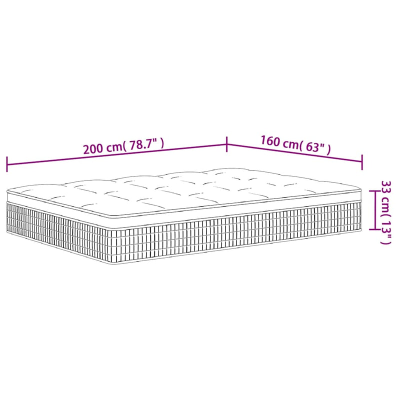 Pocketveringmatras Middelhard-Plus Super King Size