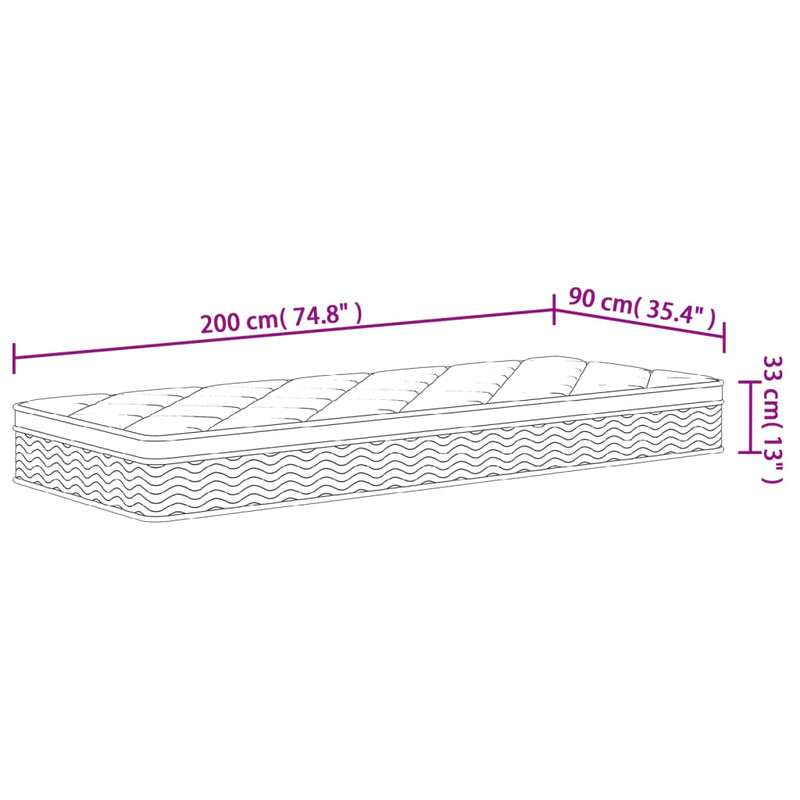 Pocketveringmatras Middelhard-Plus