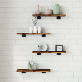 Wandschappen 60X10X1,5 Cm Bewerkt Hout Kleur Gerookt Eiken