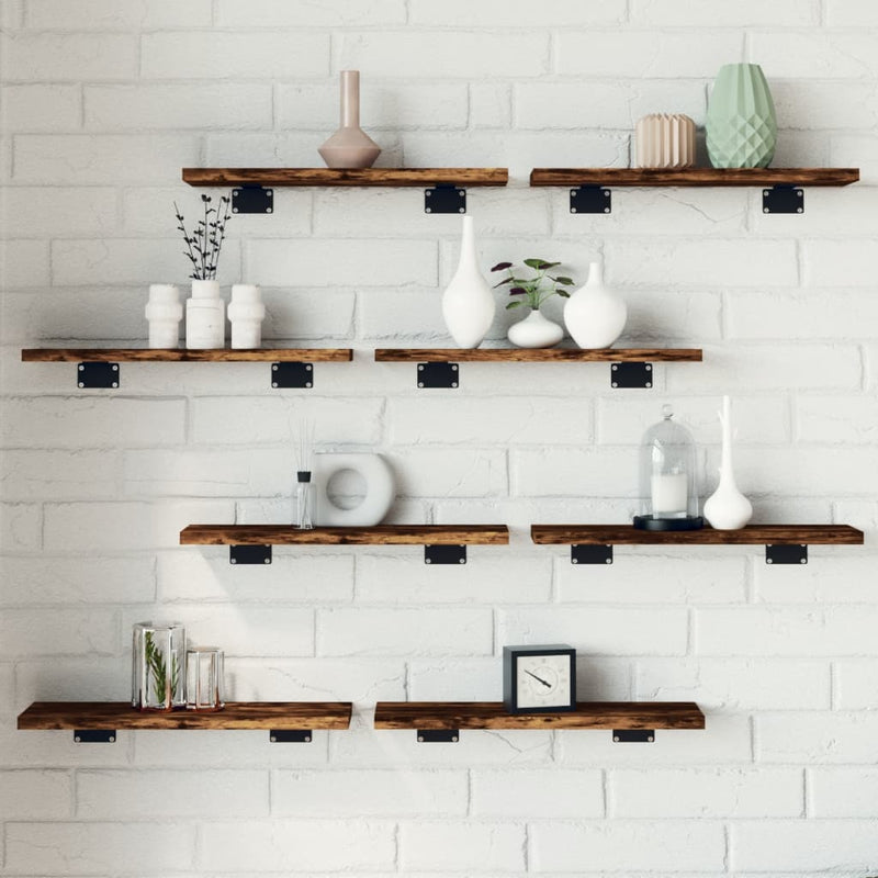 Wandschappen 60X10X1,5 Cm Bewerkt Hout Kleur Gerookt Eiken