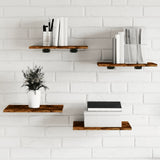 Wandschappen 60X10X1,5 Cm Bewerkt Hout Kleur Gerookt Eiken
