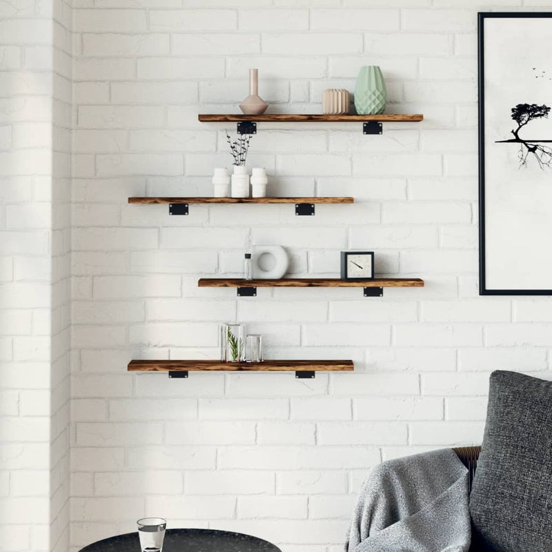 Wandschappen 60X10X1,5 Cm Bewerkt Hout Kleur Gerookt Eiken
