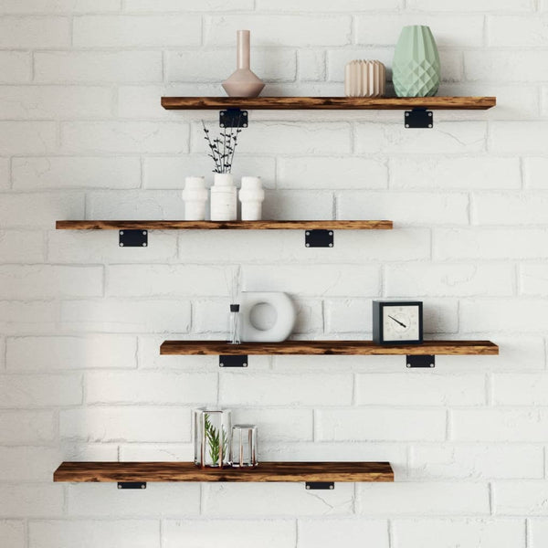 Wandschappen 60X10X1,5 Cm Bewerkt Hout Kleur Gerookt Eiken