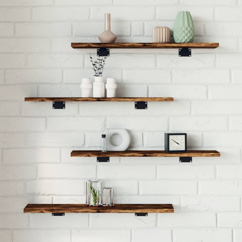 Wandschappen 60X10X1,5 Cm Bewerkt Hout Kleur Gerookt Eiken