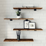 Wandschappen 60X10X1,5 Cm Bewerkt Hout Kleur Gerookt Eiken