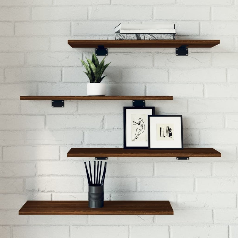 Wandschappen 100X50X1,5 Cm Bewerkt Hout Bruin Eikenkleur