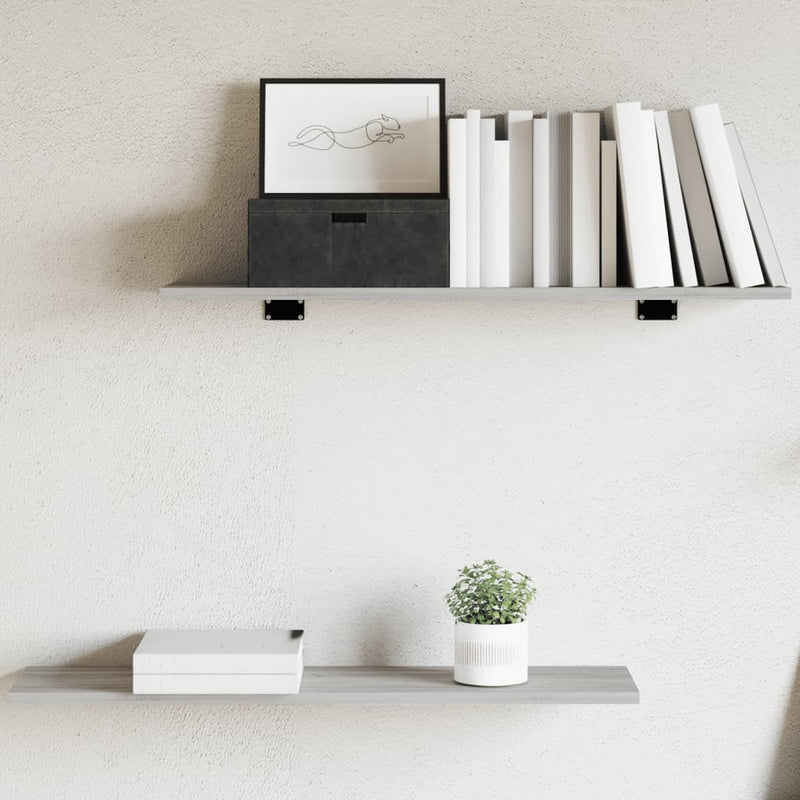Wandschappen 60X10X1,5 Cm Bewerkt Hout Eiken Grijs Sonoma