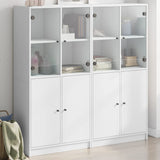 Highboard Zwart 68 X 37 X 142 Cm Bewerkt Hout