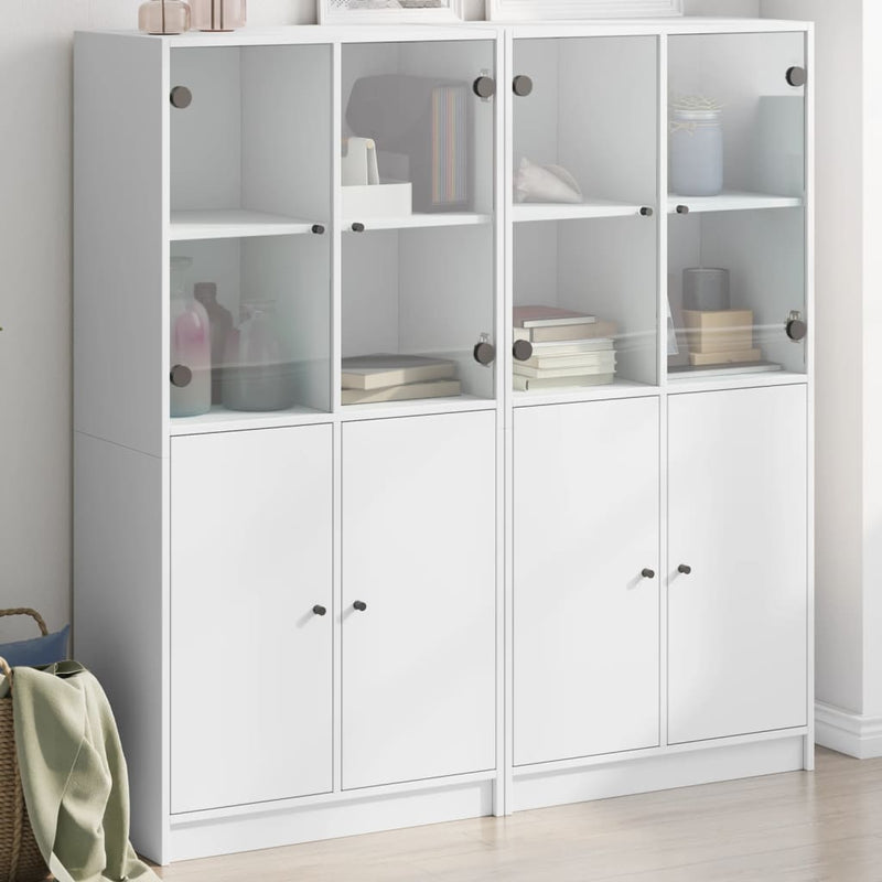 Highboard Zwart 68 X 37 X 142 Cm Bewerkt Hout