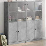 Highboard Zwart 68 X 37 X 142 Cm Bewerkt Hout