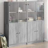 Highboard Zwart 68 X 37 X 142 Cm Bewerkt Hout